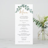 Elegant  Eucalyptus Greenery Wedding Menu (Staand voorkant)