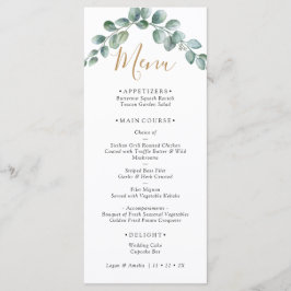 Elegant  Eucalyptus Greenery Wedding Menu