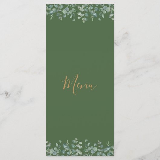 Elegant Eucalyptus Greenery Wedding Menu (Achterkant)