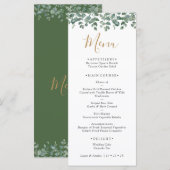 Elegant Eucalyptus Greenery Wedding Menu (Voorkant / Achterkant)