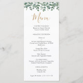 Elegant Eucalyptus Greenery Wedding Menu (Voorkant)