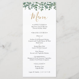 Elegant Eucalyptus Greenery Wedding Menu