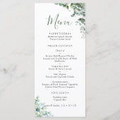 Elegant Eucalyptus Greenery Wedding Menu (Voorkant)