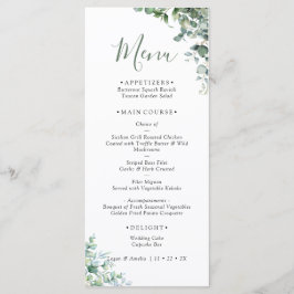 Elegant Eucalyptus Greenery Wedding Menu