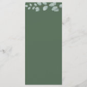 Elegant  Eucalyptus Greenery Wedding  Menu (Achterkant)