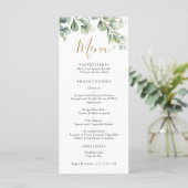 Elegant  Eucalyptus Greenery Wedding  Menu (Staand voorkant)