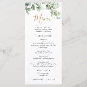 Elegant  Eucalyptus Greenery Wedding  Menu (Voorkant)