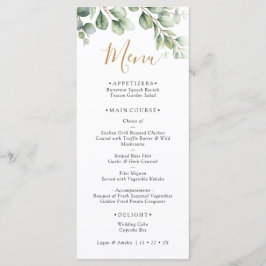 Elegant  Eucalyptus Greenery Wedding  Menu