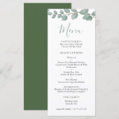 Elegant Eucalyptus Greenery Wedding Menu Card (Voorkant / Achterkant)