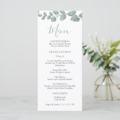 Elegant Eucalyptus Greenery Wedding Menu Card (Staand voorkant)
