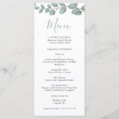 Elegant Eucalyptus Greenery Wedding Menu Card (Voorkant)