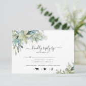 Elegant Eucalyptus Greenery Wedding Menu RSVP (Staand voorkant)