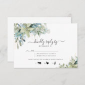 Elegant Eucalyptus Greenery Wedding Menu RSVP (Voorkant / Achterkant)