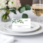 Elegant Eucalyptus Greenery Wedding Monogram Plaatskaartje