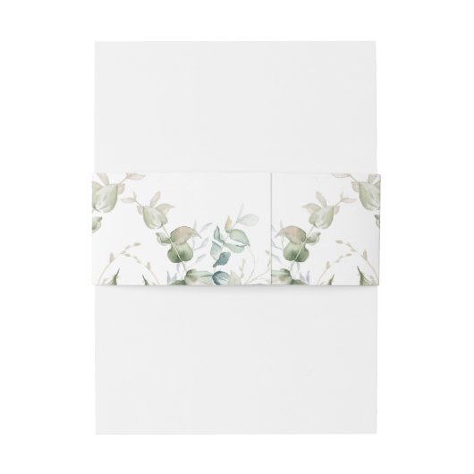 Elegant Eucalyptus Greenery Wedding Monogram Uitnodigingen Wikkel (Achterkant Voorbeeld)