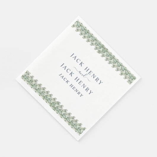 Elegant Eucalyptus Greenery Wedding Napkins Servet (Hoek)