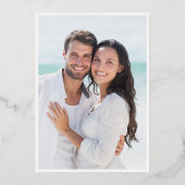 Elegant Eucalyptus Greenery Wedding Photo Gold Folie Uitnodiging (Achterkant)