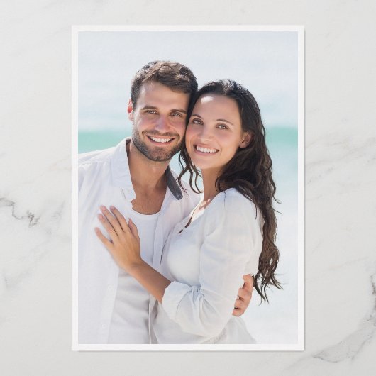 Elegant Eucalyptus Greenery Wedding Photo Gold Folie Uitnodiging (Achterkant)