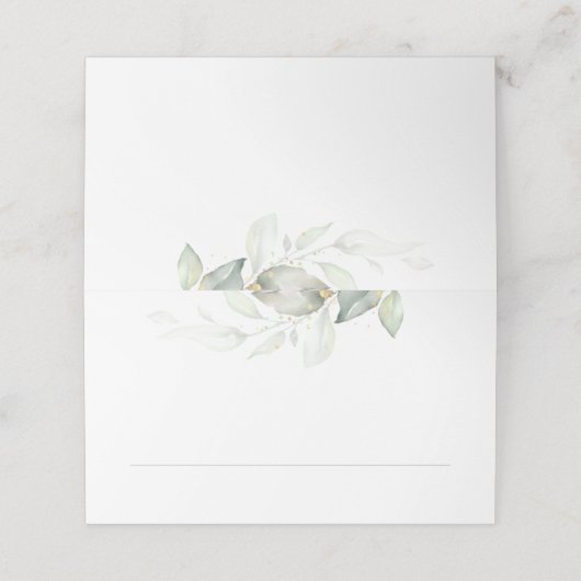 Elegant Eucalyptus Greenery Wedding Plaatskaartje (Buitenkant ongevouwen)