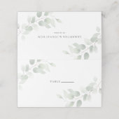 Elegant Eucalyptus Greenery Wedding Plaatskaartje (Buitenkant ongevouwen)