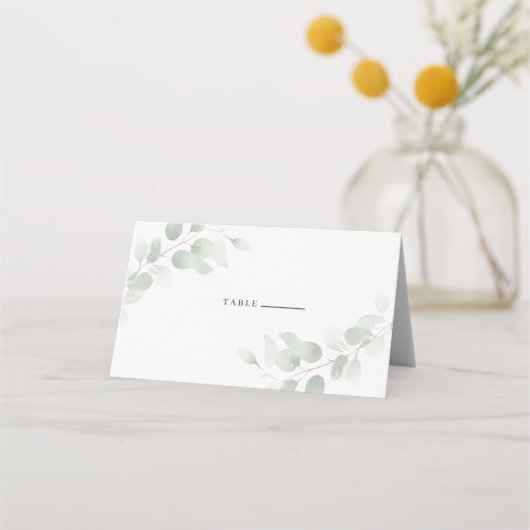 Elegant Eucalyptus Greenery Wedding Plaatskaartje (Voorkant)