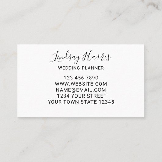 Elegant Eucalyptus Greenery Wedding Planner Visitekaartje (Achterkant)