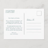 Elegant Eucalyptus Greenery Wedding Postponement Aankondigingskaart (Achterkant)