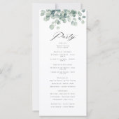 Elegant Eucalyptus Greenery Wedding Programme (Achterkant)