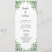 Elegant Eucalyptus Greenery Wedding Programme Programmakaart (Voorkant)