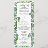 Elegant Eucalyptus Greenery Wedding Programme Programmakaart (Achterkant)