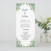Elegant Eucalyptus Greenery Wedding Programme Programmakaart (Staand voorkant)