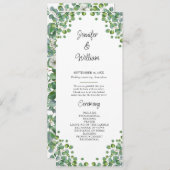 Elegant Eucalyptus Greenery Wedding Programme Programmakaart (Voorkant / Achterkant)