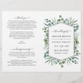 Elegant Eucalyptus Greenery Wedding Programs (Voorkant)
