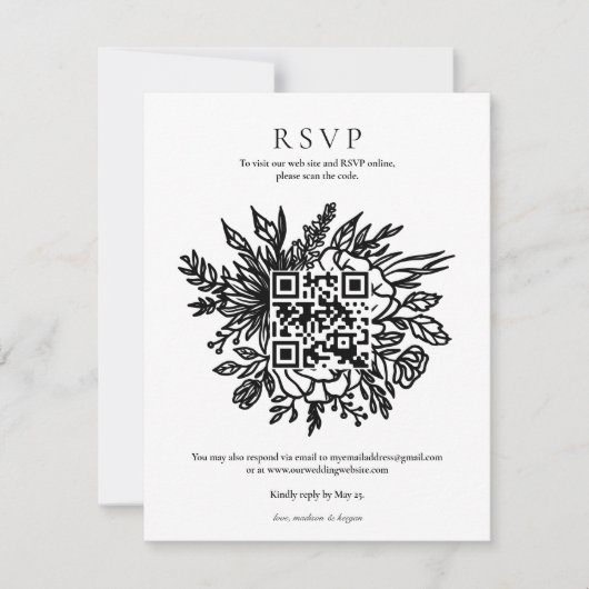 Elegant Eucalyptus Greenery Wedding QR Code RSVP I Kaart (Voorkant)