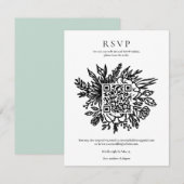 Elegant Eucalyptus Greenery Wedding QR Code RSVP I Kaart (Voorkant / Achterkant)
