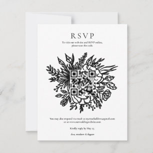 Elegant Eucalyptus Greenery Wedding QR Code RSVP I Kaart