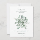 Elegant Eucalyptus Greenery Wedding QR Code RSVP Kaart (Voorkant)