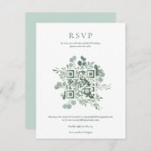 Elegant Eucalyptus Greenery Wedding QR Code RSVP Kaart (Voorkant / Achterkant)