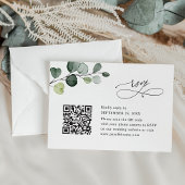 Elegant Eucalyptus Greenery Wedding QR Code RSVP Kaartje