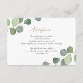 Elegant Eucalyptus Greenery Wedding Reception Informatiekaartje (Voorkant)