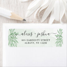 Elegant Eucalyptus Greenery Wedding Return Address