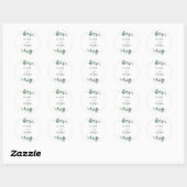 Elegant Eucalyptus Greenery Wedding Ronde Sticker (Vel)