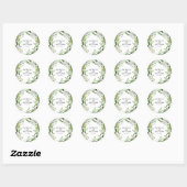 Elegant Eucalyptus Greenery Wedding Ronde Sticker (Vel)