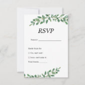 Elegant Eucalyptus Greenery Wedding RSVP Card (Voorkant)