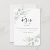 Elegant Eucalyptus Greenery Wedding RSVP Card (Voorkant)
