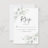 Elegant Eucalyptus Greenery Wedding RSVP Card (Voorkant)