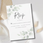 Elegant Eucalyptus Greenery Wedding RSVP Card Kaartje