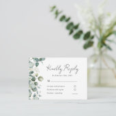 Elegant Eucalyptus Greenery Wedding RSVP Informatiekaartje (Staand voorkant)