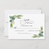 Elegant Eucalyptus greenery Wedding RSVP Kaart (Voorkant)