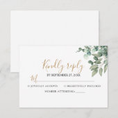 Elegant  Eucalyptus Greenery Wedding  RSVP Kaartje (Voorkant / Achterkant)